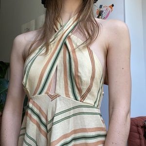 SALE! ZARA striped linen blend mini dress
